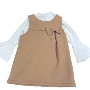 026 PatPat Ribbed Tee Overall Dress Set